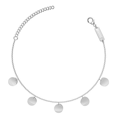 BAFFOS® Armband für Frauen - Plättchen Kette aus widerstandsfähigem Edelstahl in Farbe Silber - Damen Schmuck Armkette + Armreif Geschenk für Freundin oder Hochzeitstag von BAFFOS