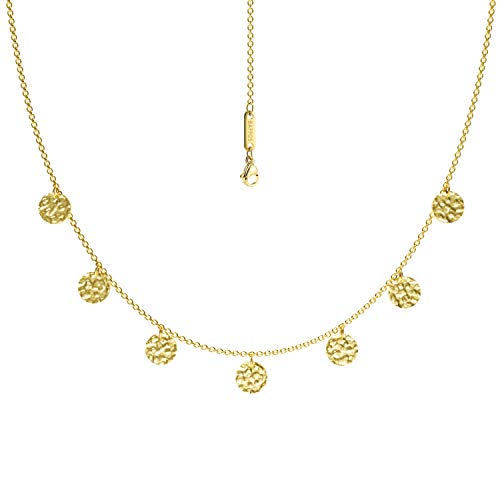 BAFFOS® Damen Halskette – Runde Plättchen – Edelstahl Gold – Wasserfeste Choker Kette – Hautfreundlich & Zeitlos – Geschenk für Freundin von BAFFOS