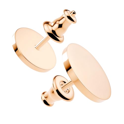 BAFFOS® Ohrstecker für Damen - kleine runde Plättchen Ohrringe aus widerstandsfähigem Edelstahl in Rose-Gold und Silber Schmuck + Geschenk Freundin von BAFFOS