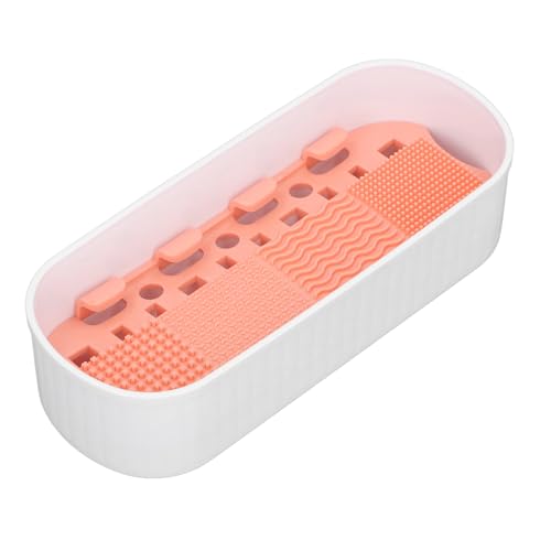 3-in-1-Silikon-Make-up-Pinsel-Reinigungsbox, Kosmetikpinsel-Reinigungswerkzeug-Organizer mit 8 Pinseln Zum Reinigen, Aufbewahren, Trocknen (WHITE) von BAFOVY