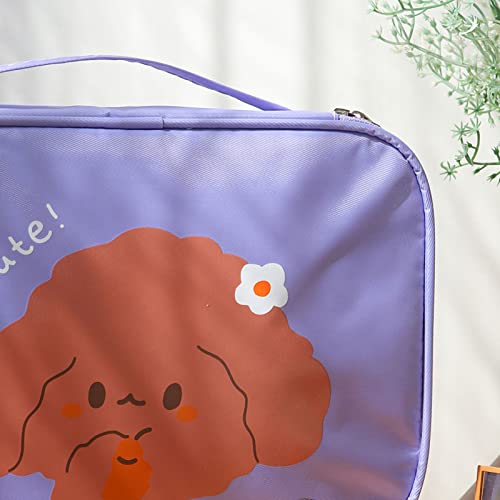Netter Cartoon -Reise -Kosmetikbeutel, wasserdichte Make -up -Lagerung mit Traggurt, Tragbarer Toilettenbeutel, für die Reiseanwendung (Traubenviolett) von BAFOVY