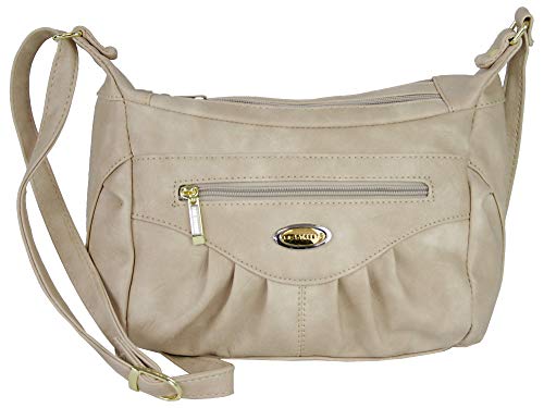BAG STREET - Mittelgroße Damen Umhängetasche - leichte Schultertasche - elegante Handtasche (Beige) von BAG STREET INTERNATIONAL