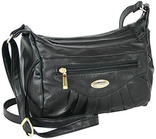 BAG STREET - Mittelgroße Damen Umhängetasche - leichte Schultertasche - elegante Handtasche (Schwarz) von BAG STREET INTERNATIONAL