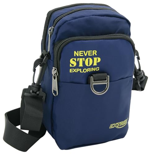 BAG STREET - Kleine Herren Umhängetasche - Messenger Bag - Crossover Bag auch als Gürteltasche tragbar (Navy) von BAG STREET INTERNATIONAL