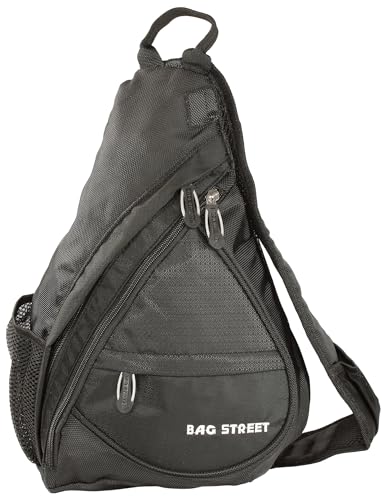BAG STREET - Sling Bag kleiner Crossbody Schulter Rucksack Umhängetasche Damen Herren Unisex Schwarz von BAG STREET INTERNATIONAL