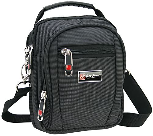 Bag Street - Kleine Umhängetasche für Männer - Schultertasche Herren Schwarz Crossover Bag auch als Gürteltasche tragbar von BAG STREET INTERNATIONAL