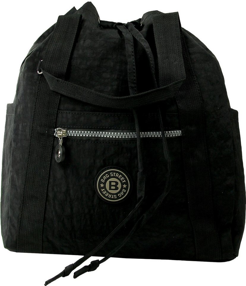 BAG STREET Cityrucksack Bag Street Rucksack Crinkle Nylon schwarz, Damen, Jugend Cityrucksack Freizeithandtasche Nylon, schwarz 33cm hoch BAG STREET Cityrucksack Bag Street Rucksack Crinkle Nylon schwarz, Damen, Jugend Cityrucksack Freizeithandtasche Nylon, schwarz 33cm hoch von BAG STREET