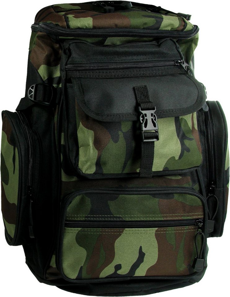 BAG STREET Freizeitrucksack Bag Street robuster Outdoor Rucksack army, Herren, Jugend Wanderrucksack, Freizeitrucksack grün, schwarz ca. 45cm von BAG STREET