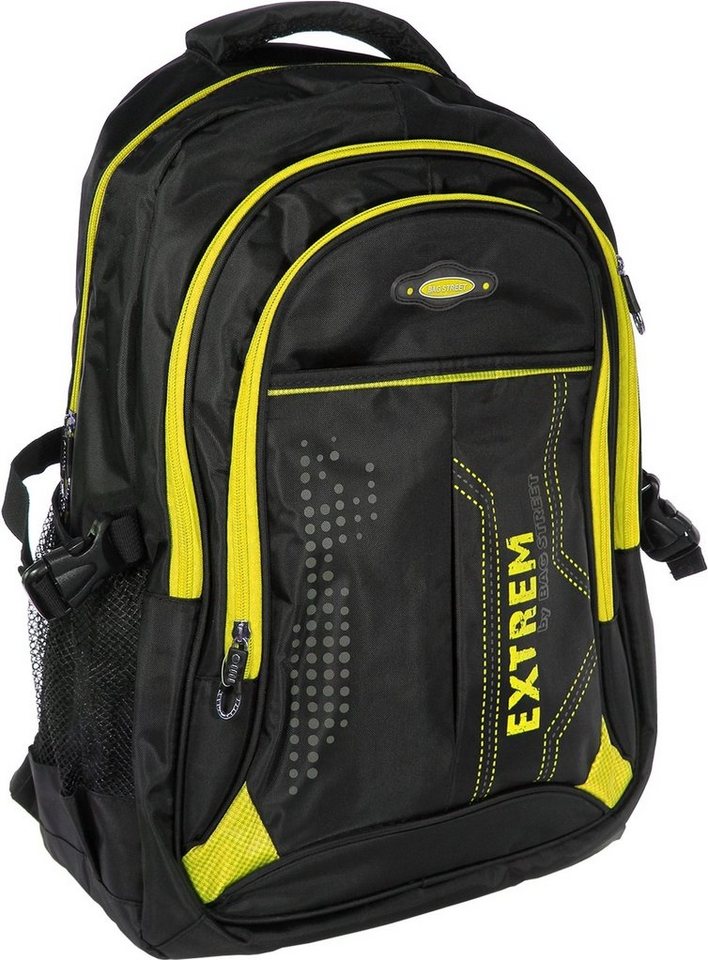 BAG STREET Freizeitrucksack Bag Street Damen Herren Sporttasche (Freizeitrucksack), Freizeitrucksack, Sportrucksack Synthetik, schwarz, gelb ca. 30cm x ca von BAG STREET