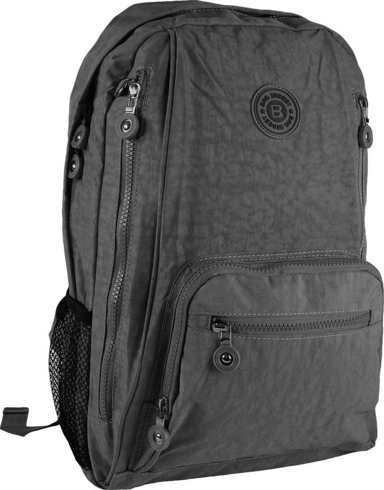 BAG STREET Freizeitrucksack Bag Street Damen Herren Sporttasche (Freizeitrucksack), Freizeitrucksack, Sportrucksack Nylon, grau ca. 25cm x ca. 43cm von BAG STREET