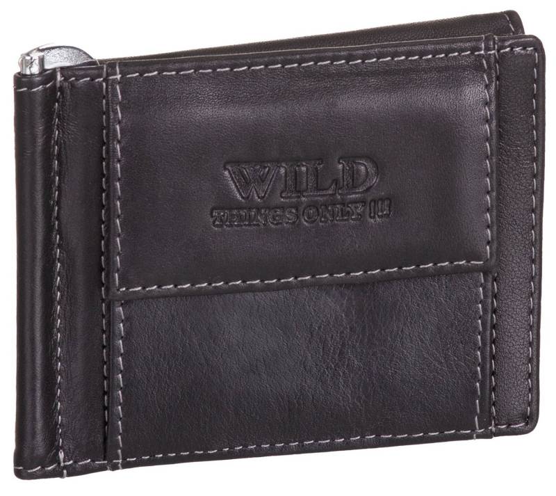 BAG STREET Geldbörse, Geldklammer Echt Leder RFID-Schutz mit Münzfach Geldclip Geldbeutel von BAG STREET