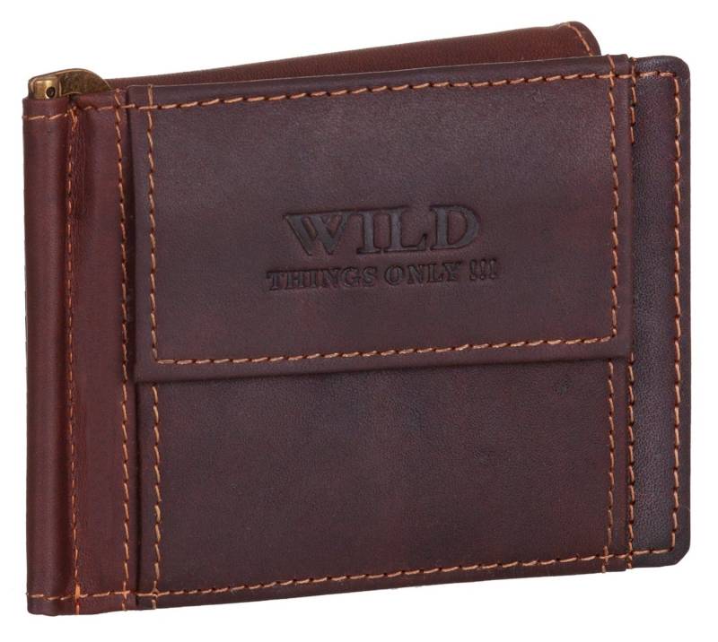 BAG STREET Geldbörse, Geldklammer Echt Leder RFID-Schutz mit Münzfach Geldclip Geldbeutel von BAG STREET