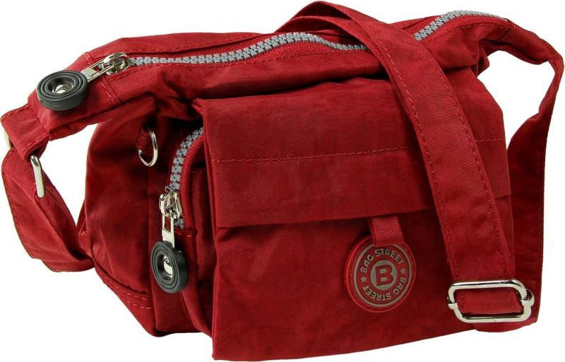 BAG STREET Handtasche Handtasche Abendtasche Nylon rot Damen (Handtasche), Damen, Jugend Tasche aus Crinkle Nylon in dunkelrot 17cm Breite von BAG STREET