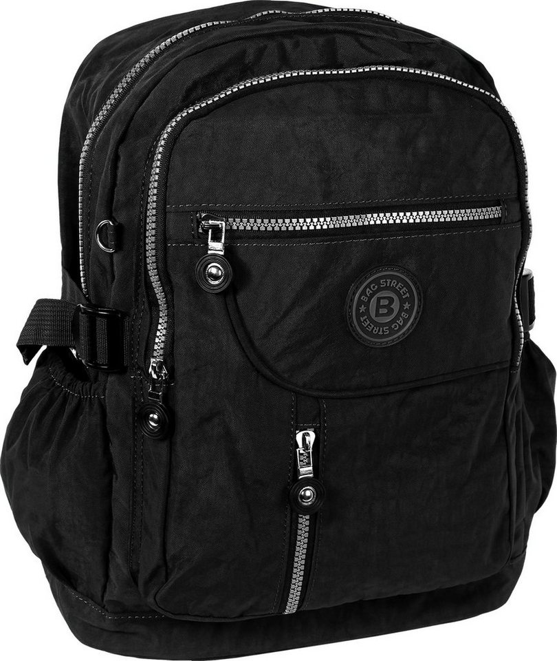 BAG STREET Freizeitrucksack Bag Street Damen Herren Sporttasche (Freizeitrucksack), Freizeitrucksack, Cityrucksack Nylon, schwarz ca. 30cm x ca. 38cm von BAG STREET