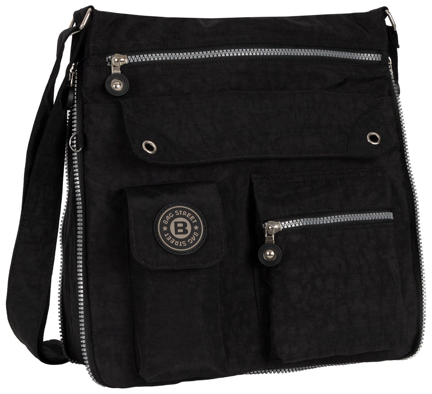 BAG STREET Umhängetasche Damentasche Umhängetasche Handtasche Schultertasche Schwarz Schwarz, als Schultertasche, Umhängetasche tragbar von BAG STREET