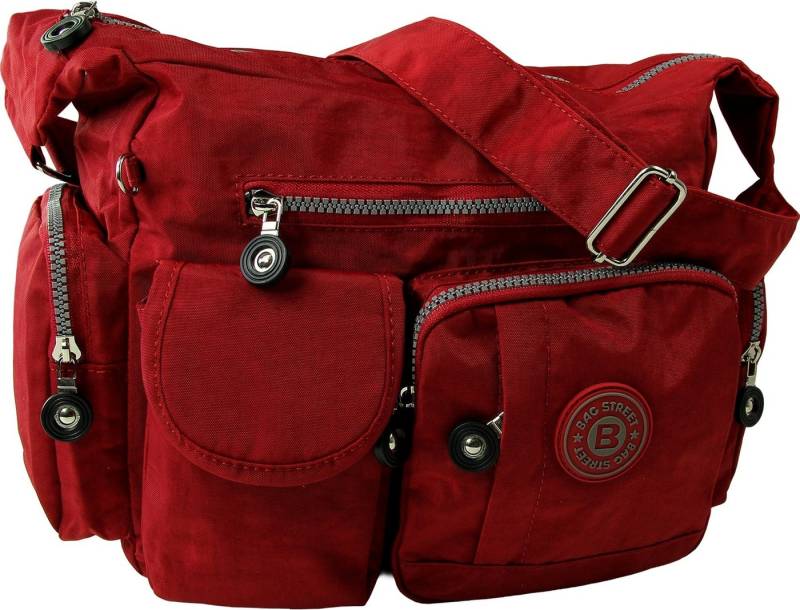 BAG STREET Schultertasche Bag Street Nylon rot Damen crossover (Schultertasche), Damen, Jugend Schultertasche Nylon, rot ca. 32cm x ca. 20cm von BAG STREET