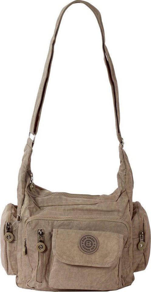 BAG STREET Schultertasche Bag Street Nylon Tasche Damenhandtasche (Schultertasche, Schultertasche), Damen, Jugend Tasche strapazierfähiges Textilnylon stone (grau, braun) von BAG STREET