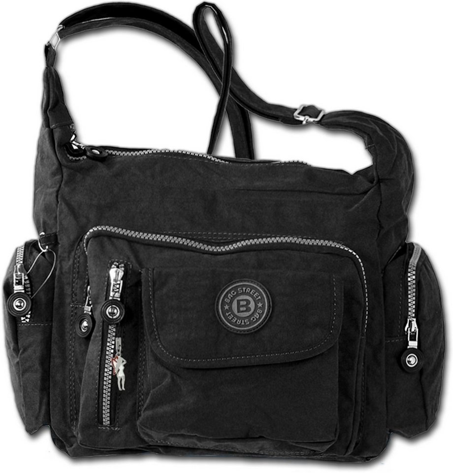 BAG STREET Schultertasche Bag Street Nylon Tasche Damenhandtasche (Schultertasche, Schultertasche), Damen, Jugend Tasche strapazierfähiges Textilnylon schwarz von BAG STREET