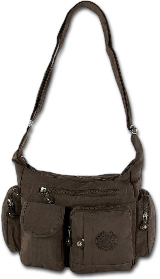 BAG STREET Schultertasche Bag Street Nylon Tasche Damenhandtasche (Schultertasche, Schultertasche), Damen, Jugend Tasche strapazierfähiges Textilnylon braun von BAG STREET