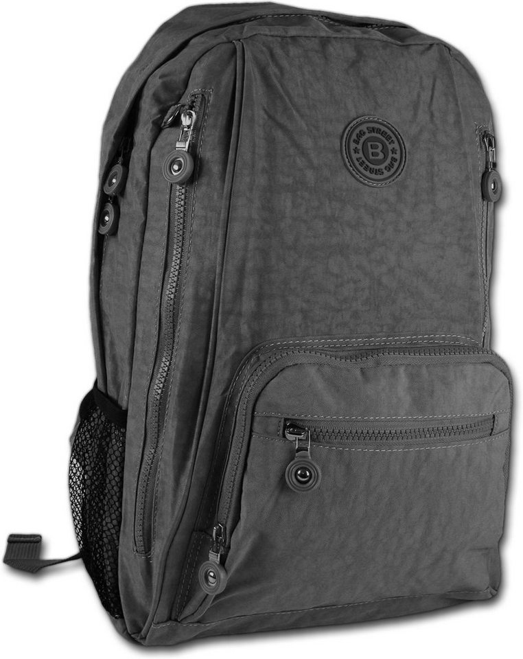 BAG STREET Sportrucksack Bag Street Nylon Rucksack (Sportrucksack, Sportrucksack), Damen, Jugend Freizeitrucksack, Sportrucksack grau, Größe ca. 25cm von BAG STREET