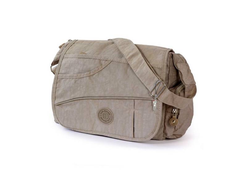 BAG STREET Umhängetasche Bag Street Damenhandtasche Umhängetasche (Umhängetasche), Damen, Jugend Umhängetasche Nylon, stone (grau) ca. 32cm x ca. 20cm von BAG STREET