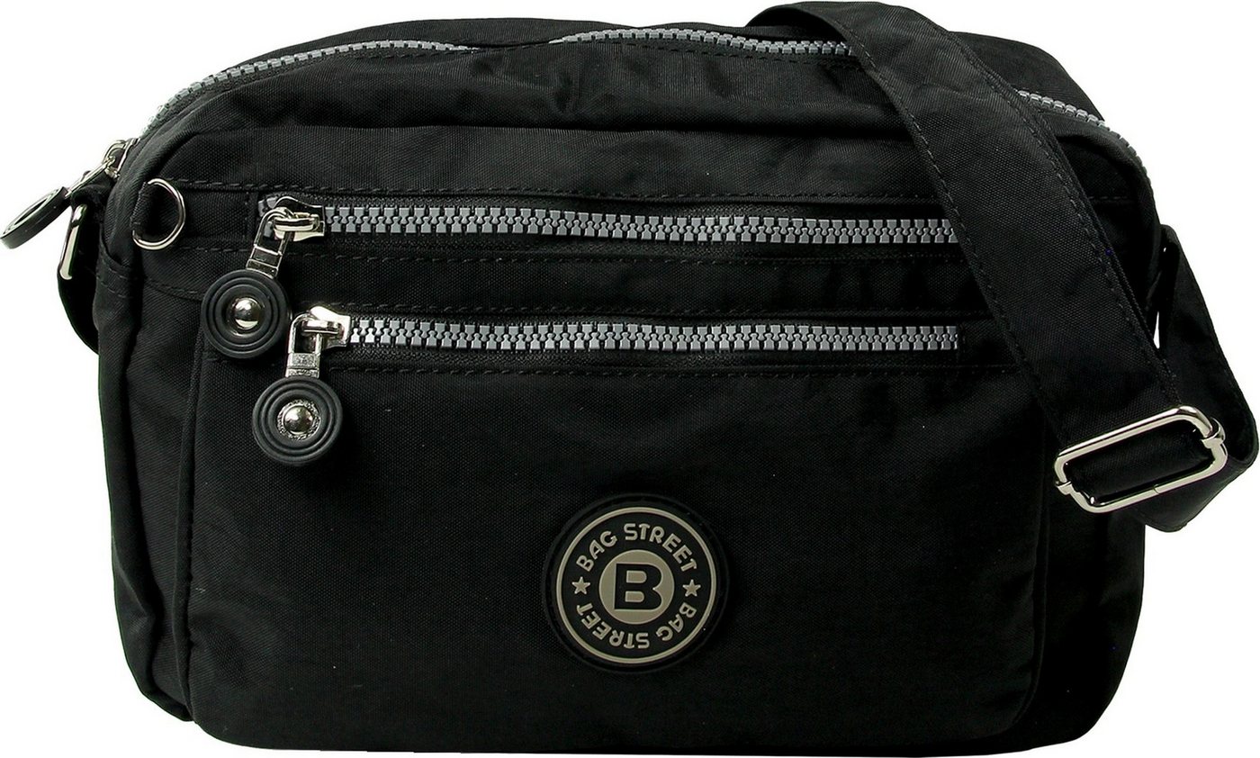 BAG STREET Umhängetasche Bag Street Nylon Umhängetasche schwarz (Umhängetasche), Damen, Jugend Umhängetasche Nylon, schwarz ca. 25cm x ca. 17cm von BAG STREET