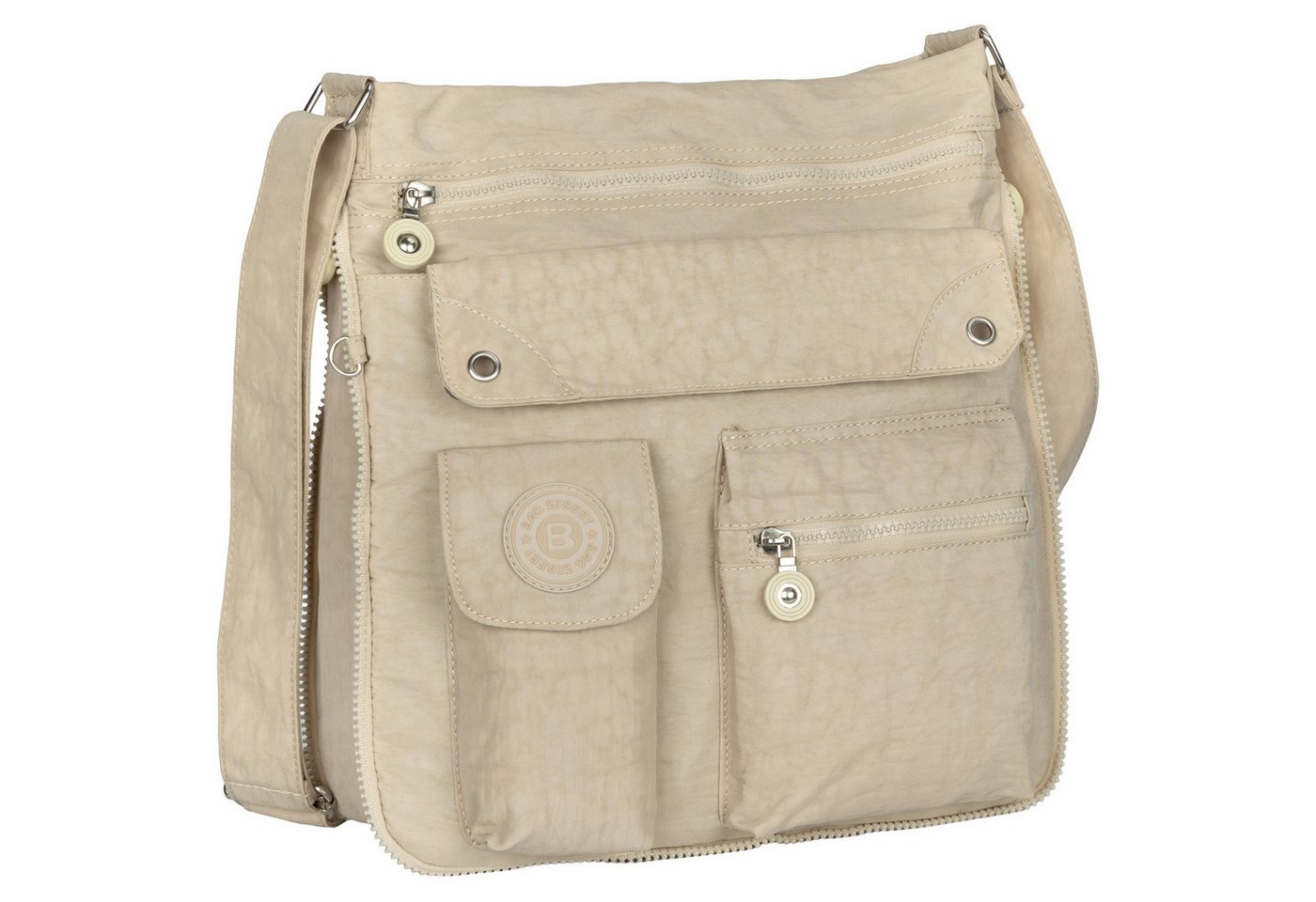 BAG STREET Umhängetasche Damentasche Umhängetasche Handtasche Schultertasche Beige, als Schultertasche, Umhängetasche tragbar von BAG STREET