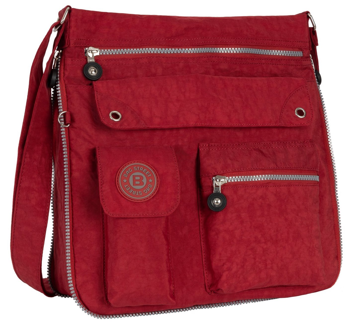 BAG STREET Umhängetasche Damentasche Umhängetasche Handtasche Schultertasche Schwarz Rot, als Schultertasche, Umhängetasche tragbar von BAG STREET