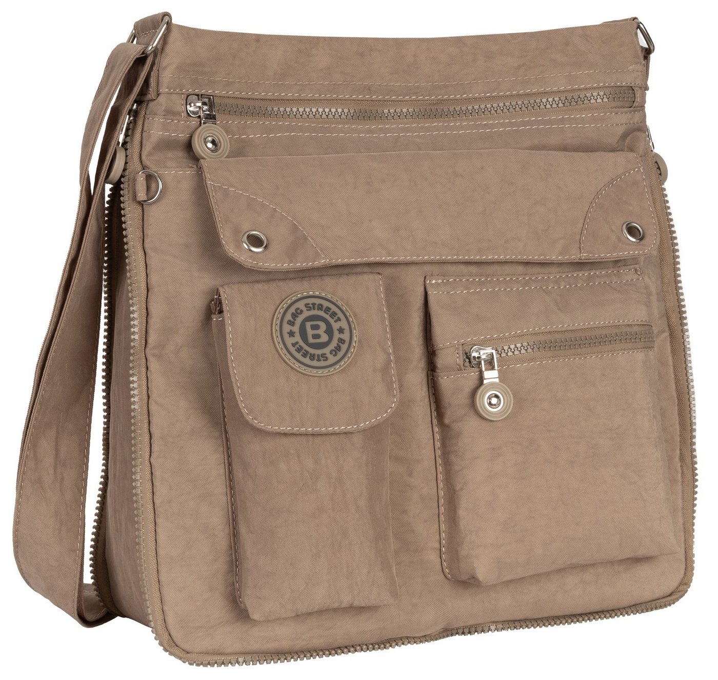 BAG STREET Umhängetasche Damentasche Umhängetasche Handtasche Schultertasche Schwarz Taupe, als Schultertasche, Umhängetasche tragbar von BAG STREET