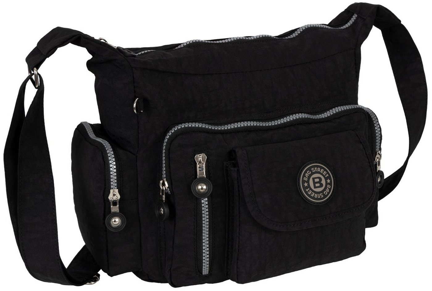 BAG STREET Umhängetasche Damentasche Umhängetasche Handtasche Schultertasche Taupe Schwarz, als Schultertasche, Umhängetasche tragbar von BAG STREET