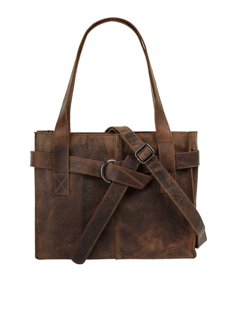 BAGAN Shopper Damen Leder, braun von BAGAN