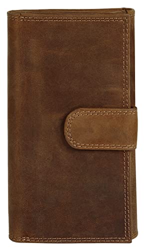 BAGAN große Geldbörse im Hochformat Echt Leder Herren | Portemonnaie XXL, Brieftasche 2 Kartenabteile, Geldtasche Druckknopf, Geldbeutel 14 Kartenfächer | 021668 von BAGAN