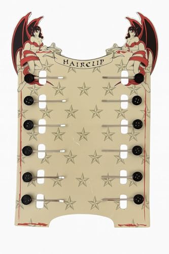 12x Haarklammern mit Knopf-Design – Retro Haarspangen Set im Rockabilly, Gothic & Punk Stil – Stylische Haarclips für Damen & Mädchen von BAGANO