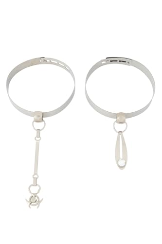 2er Set Edelstahl Choker Halsband – Gothic Nieten Halsreif | Punk Tattoo Kette | Schmuck von BAGANO