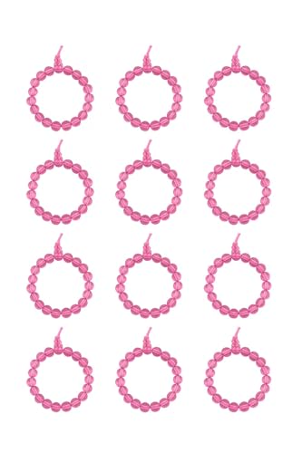 BAGANO 12er Set Perlenarmbänder Rosa – Elastische Armbänder Damen | Schmuck Armreif | Modeschmuck Geschenk für Frauen & Mädchen von BAGANO