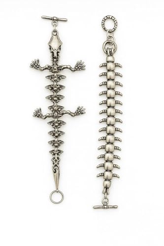 BAGANO 2er Set Armbänder – Gecko & Tausendfüßler Gliederarmband – Tierisches Armband Set aus Metall | Unisex Modeschmuck BAGANO 2er Set Armbänder – Gecko & Tausendfüßler Gliederarmband – Tierisches Armband Set aus Metall | Unisex Modeschmuck von BAGANO