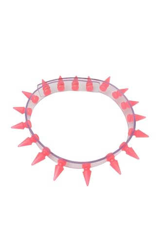 Halsband Transparent mit Pinken Spikes – Choker Punk Rock Gothic Festival Schmuck Unisex von BAGANO