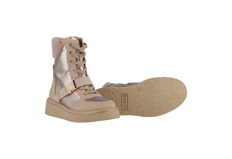 BAGATT Catania mit seitlichen Reissverschluss beigebraun Damen Winterstiefel von BAGATT