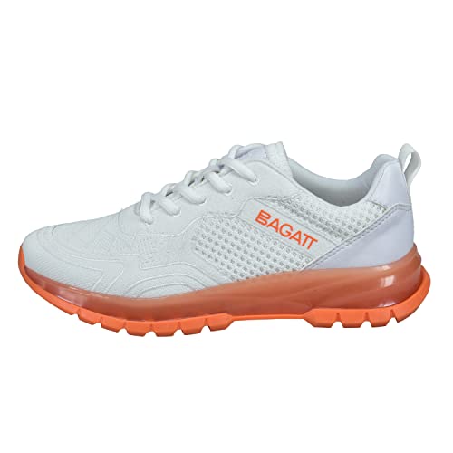 BAGATT Damen D31-A7D10 Sneaker, White/orange, 40 EU von BAGATT