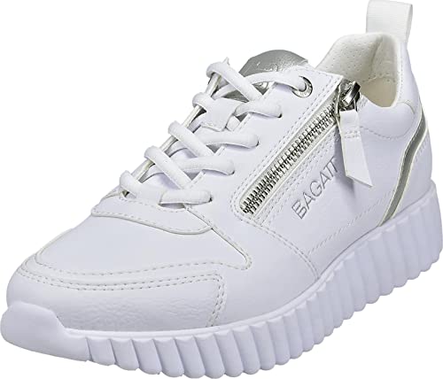 BAGATT Damen D31-ADO02 Sneaker, White/Silver, 37 EU von BAGATT