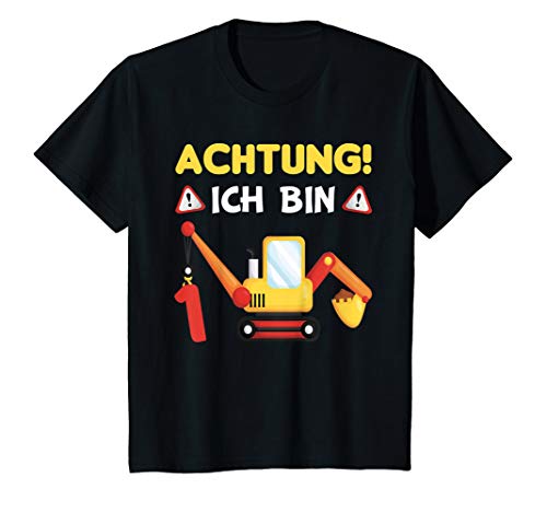 Kinder Bagger 1. Geburtstag Jungen 1 Jahr Baustelle Geschenk T-Shirt von BAGGER KINDERGEBURTSTAG GESCHENK 1 - 6 JAHRE