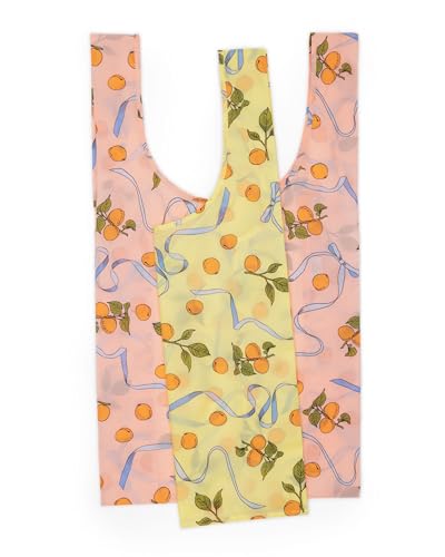 BAGGU Amazon Big Set of 2 - Aprikosen & Bänder, Aprikosen & Bänder, Einheitsgröße von BAGGU