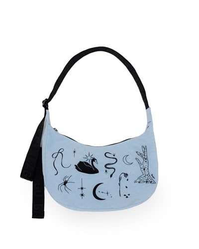 BAGGU - Mittelgroße Nylon-Halbmond-Tasche - Bestickte Ballett-Ikonen - Unisex-Erwachsene - Hobo Handbag - Halbkreisförmig - Mittelgroß (20,3 x 33,5 x 10,2 cm) von BAGGU