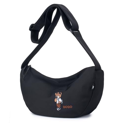 BAGROUPS Half Moon Damen Umhängetasche Damen Umhängetasche Half Moon Wasserdichtes Nylon, Verstellbarer Riemen für Den Täglichen Gebrauch von BAGROUPS