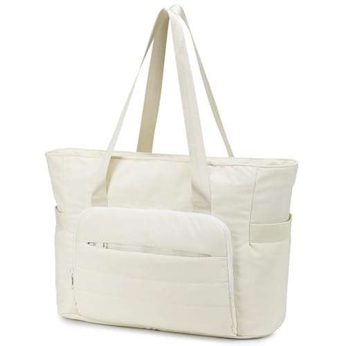 BAGROUPS Handgepäck Reisetasche 40x30x15 British Airways Puffer Tasche Damen Groß Tote Bag wasserdichte Laptop Handtasche mit 15.6 Zoll Laptopfach Arbeitstasche Bürotasche für Uni Reisen Schule Shop von BAGROUPS