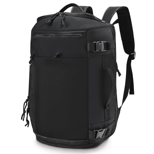 BAGROUPS Handgepäck Rucksack 40x30x20 für Wizzair 15,6 Zoll Laptop Rucksack Erweiterbar Reiserucksack Handgepäck Wasserdicht Herren Schulrucksack Damen Cabin Bag für Business, Reise, Arbeit Schwarz von BAGROUPS