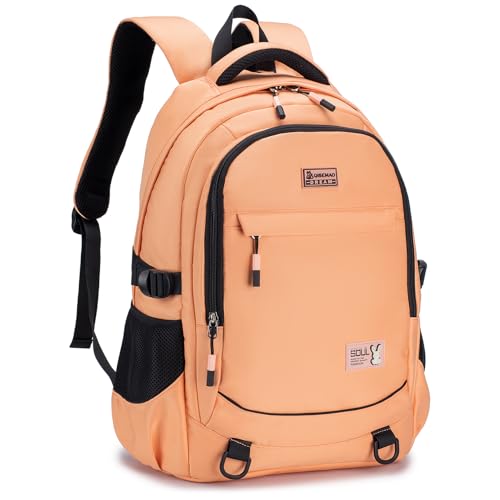 BAGROUPS Handgepäck Rucksack 45x36x20 Easyjet Reiserucksack Laptop Herren 17 Zoll Schule Schultasche wasserdichte Groß Freizeitreisen Rucksack Unisex (Orange Farbe) von BAGROUPS