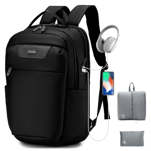 BAGROUPS Handgepäck Rucksack Freizeit für Lufthansa Große Laptop-Rucksack 15.6/17 zoll mit USB-Ladeanschluss Wasserdicht Reiserucksack Travel Backpack für Business Arbeitsrucksack Herren Damen von BAGROUPS