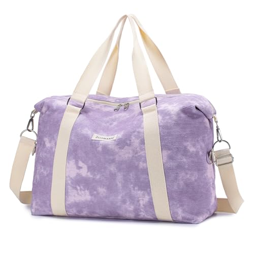 BAGROUPS Reisetasche Groß 32L Handgepäck Tasche für Flugzeug Easyjet Handgepäck 45x36x20 Faltbarer Wasserdicht Nylon Herren Damen Sporttasche für Weekender FitnessTrainings Schwimm Krankenhaus Lila von BAGROUPS