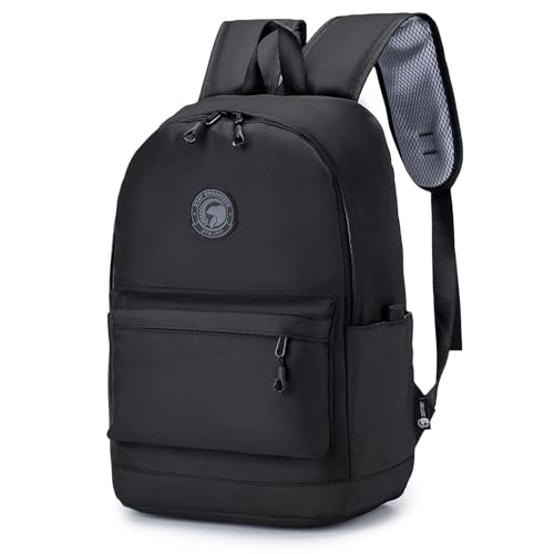 BAGROUPS Reiserucksack Handgepäck Flugzeug 40x30x15 British Airways Air France Wasserdichter Nylon Laptop Rucksack 15,6 zoll Klein Schulrucksack Unisex für Schule, Freizeit, Reisen (Schwarz) von BAGROUPS